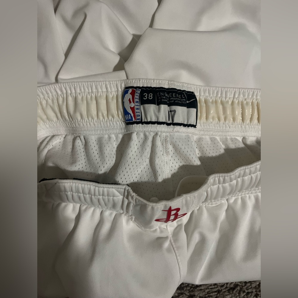 Houston Rockets Team Issued Nike Authentic Short White Size 38 - Picture 5 of 6